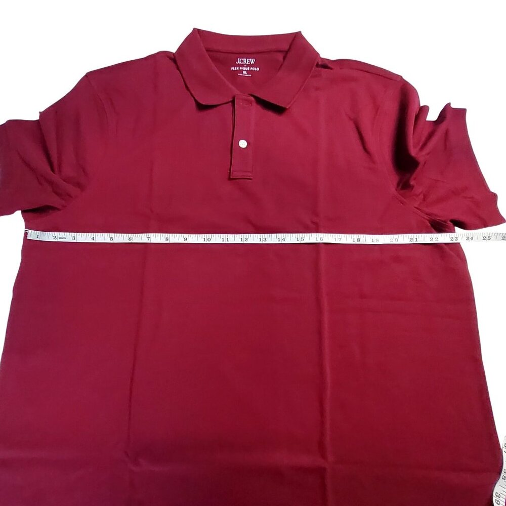 J.Crew Mens Flex Piqué Polo Shirt XL Burgundy Cotton Blend Made In Cambodia - Picture 3 of 12